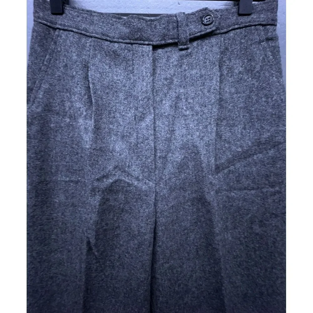 Vtg Abernathy Sport Wool‎ Pants Women 12 Gray Pleats Pockets Slacks Never Worn